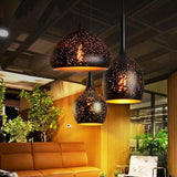 loft retro cafe bar iron etching lampshade pendant lamp