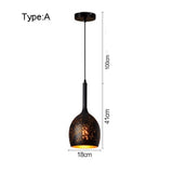 loft retro cafe bar iron etching lampshade pendant lamp