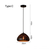 loft retro cafe bar iron etching lampshade pendant lamp