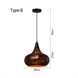 loft retro cafe bar iron etching lampshade pendant lamp