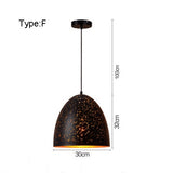 loft retro cafe bar iron etching lampshade pendant lamp