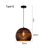 loft retro cafe bar iron etching lampshade pendant lamp