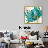 Gold Blue Butterfly Acrylic Painting on Canvas